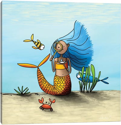 Curious Mermaid Canvas Art Print