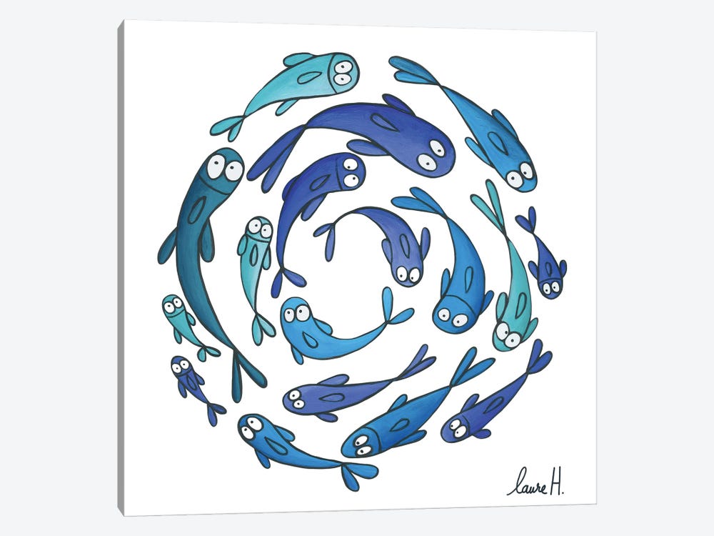 Blue Fish by LaureH 1-piece Art Print