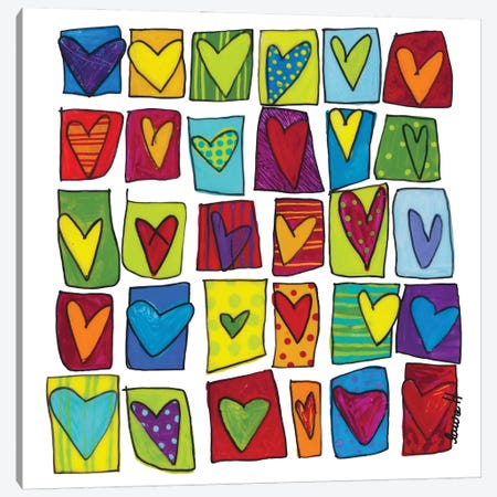 Colored Hearts Canvas Print #REH22} by LaureH Canvas Print