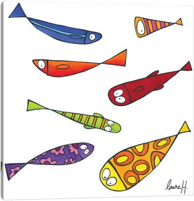 Colorful Fish Canvas Art Print - LaureH