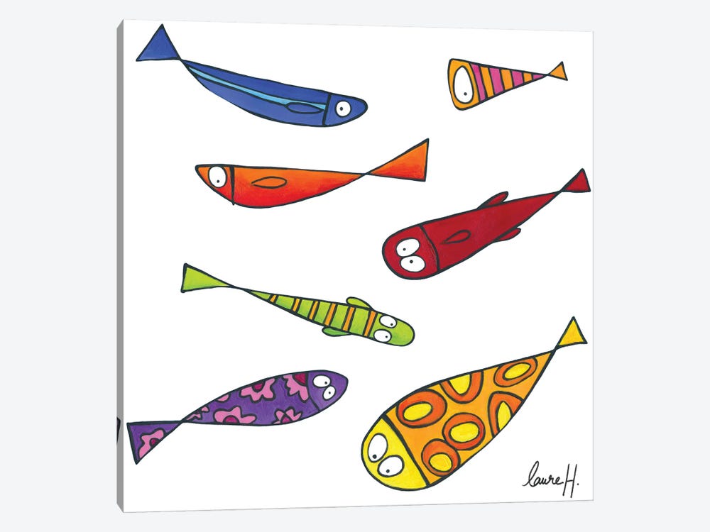 Colorful Fish by LaureH 1-piece Canvas Print