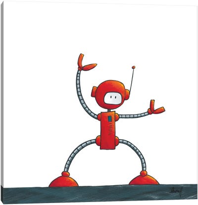 Kung-Fu Robot Canvas Art Print - LaureH