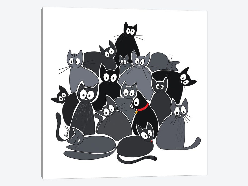 Pile Of Cats by LaureH 1-piece Canvas Artwork