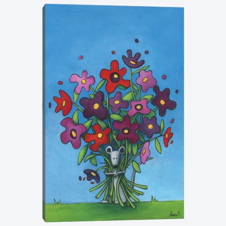 The Mouse And The Flowers Canvas Print #REH42} by LaureH Art Print