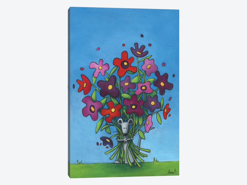 The Mouse And The Flowers by LaureH 1-piece Canvas Art