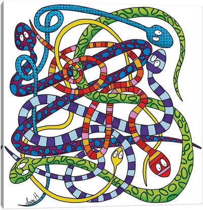 Snakes Knot Canvas Art Print