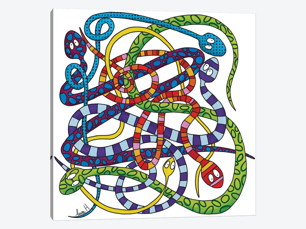 Snakes Knot by LaureH 1-piece Canvas Print