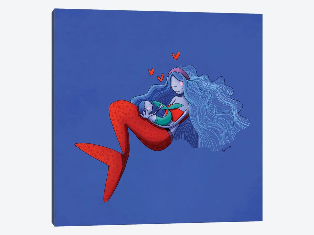 Mermaid In Love by LaureH 1-piece Canvas Art