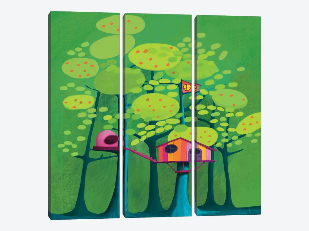 Tree House by LaureH 3-piece Canvas Art Print