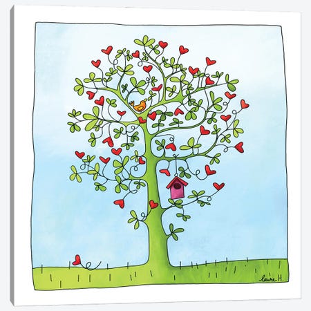 Hearts Tree Canvas Print #REH59} by LaureH Canvas Artwork