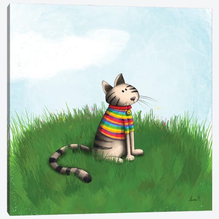 Cute Cat Canvas Print #REH7} by LaureH Art Print