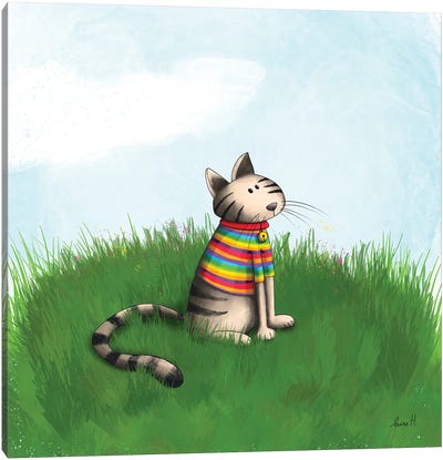 Cute Cat Canvas Art Print - LaureH