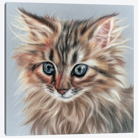 Kitty Portrait Canvas Print #REL55} by Rosabelle Art Print