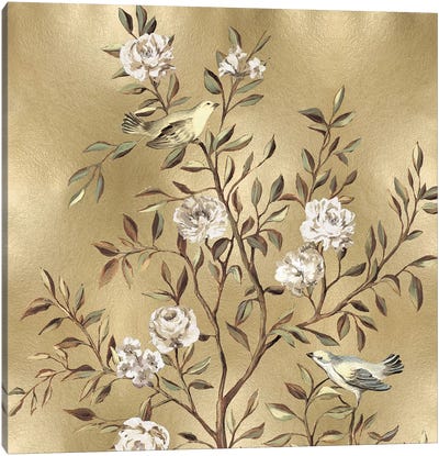 Chinoiserie In Gold I Canvas Art Print - Chinoiserie Art