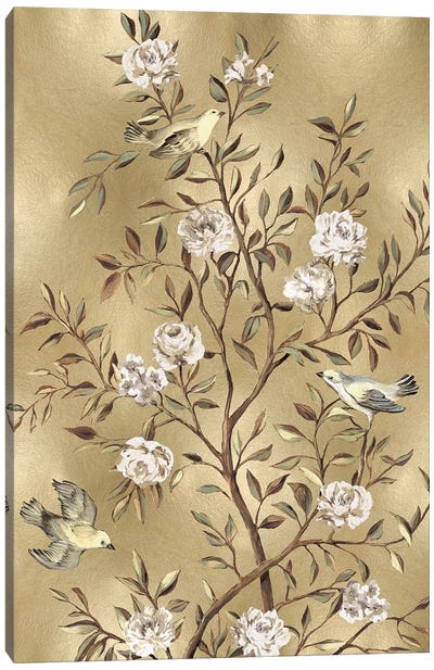 Chinoiserie In Gold III Canvas Art Print - Chinoiserie Art