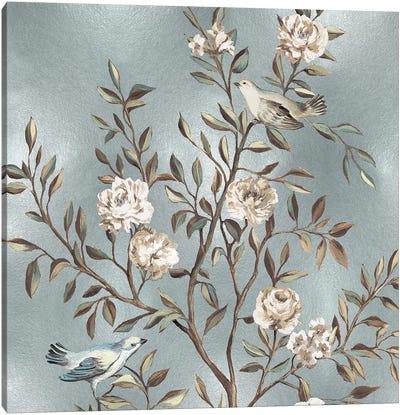 Chinoiserie In Silver I Canvas Art Print