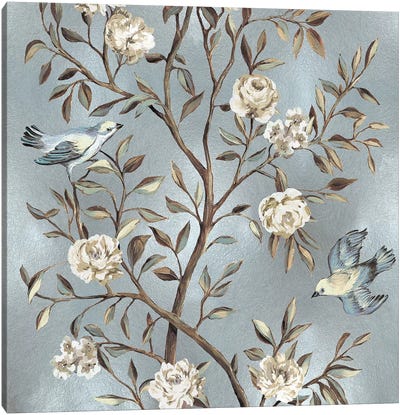 Chinoiserie In Silver II Canvas Art Print