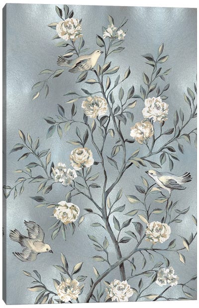 Chinoiserie In Silver III Canvas Art Print - Chinoiserie Art