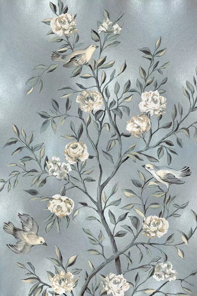Chinoiserie: Chinoiserie In Silver III by Reneé Campbell