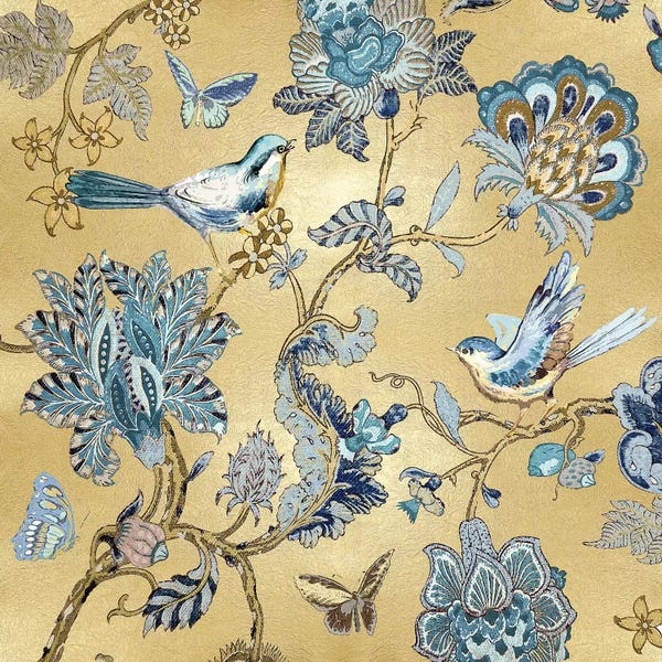 Blue: Passing Thru II On Gold by Reneé Campbell