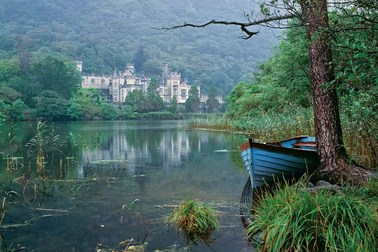 Europe, Ireland, Kylemore. A Light Rain Enhances The Impression Of Kylemore Abbey, In Connemara, Co. Galway, Ireland.