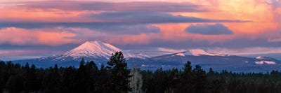 Black & Dark Art - Canvas Prints: USA, Oregon, Mt Bachelor. Clouds Take On Sunrise Colors Above Mt Bachelor In The Cascades Range by Ric Ergenbright