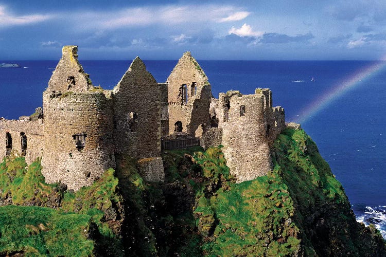 A Rainbow Strikes Medieval Dunluce Castle,  County Antrim, Northern Ireland