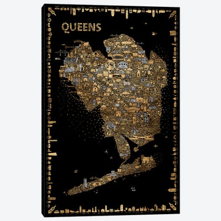Glam New York Collection-Queens Canvas Print #RES18} by Rafael Esquer Canvas Art Print