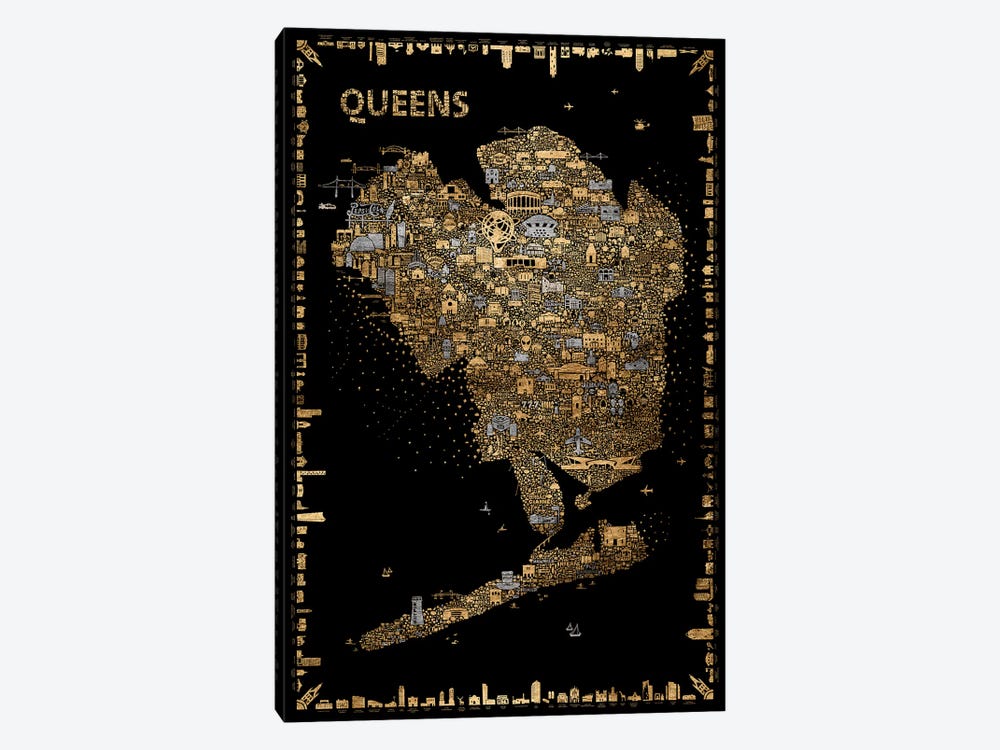 Glam New York Collection-Queens by Rafael Esquer 1-piece Canvas Art Print