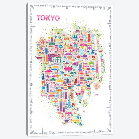 Iconic Cities-Tokyo Canvas Print #RES22} by Rafael Esquer Canvas Artwork