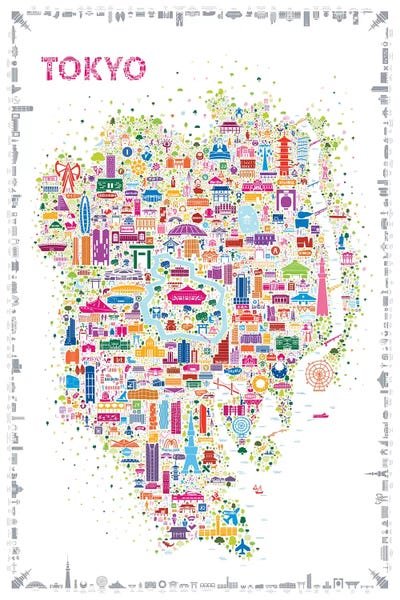 Kids Map Art: Iconic Cities-Tokyo by Rafael Esquer