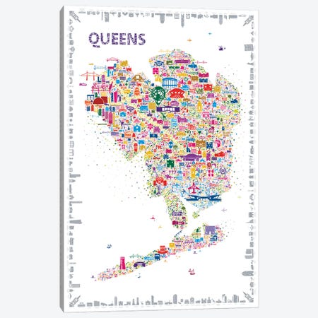 New York Collection-Queens Canvas Print #RES27} by Rafael Esquer Canvas Art Print