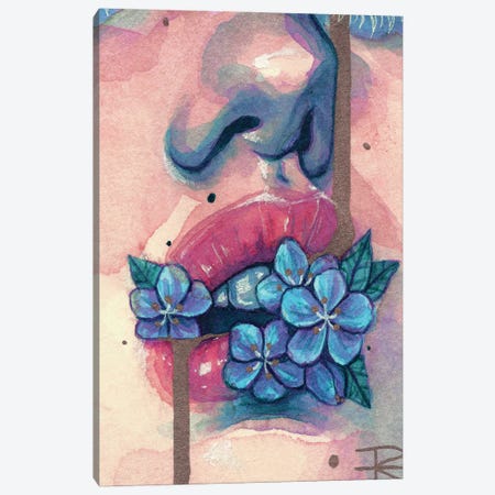 Flowers In Mouth Canvas Print #RET6} by Roselin Estephanía Canvas Wall Art