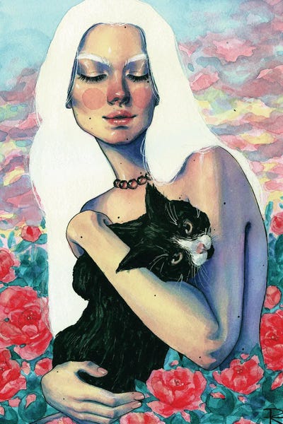 Freyja & Van Gogh In Fólkvangr by Roselin Estephanía gallery poster