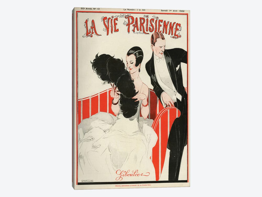 1922 La Vie Parisienne Magazine Cover by Rene Vincent 1-piece Canvas Artwork