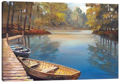 Private Parking 1 Canvas Art Print - Rowboat Art