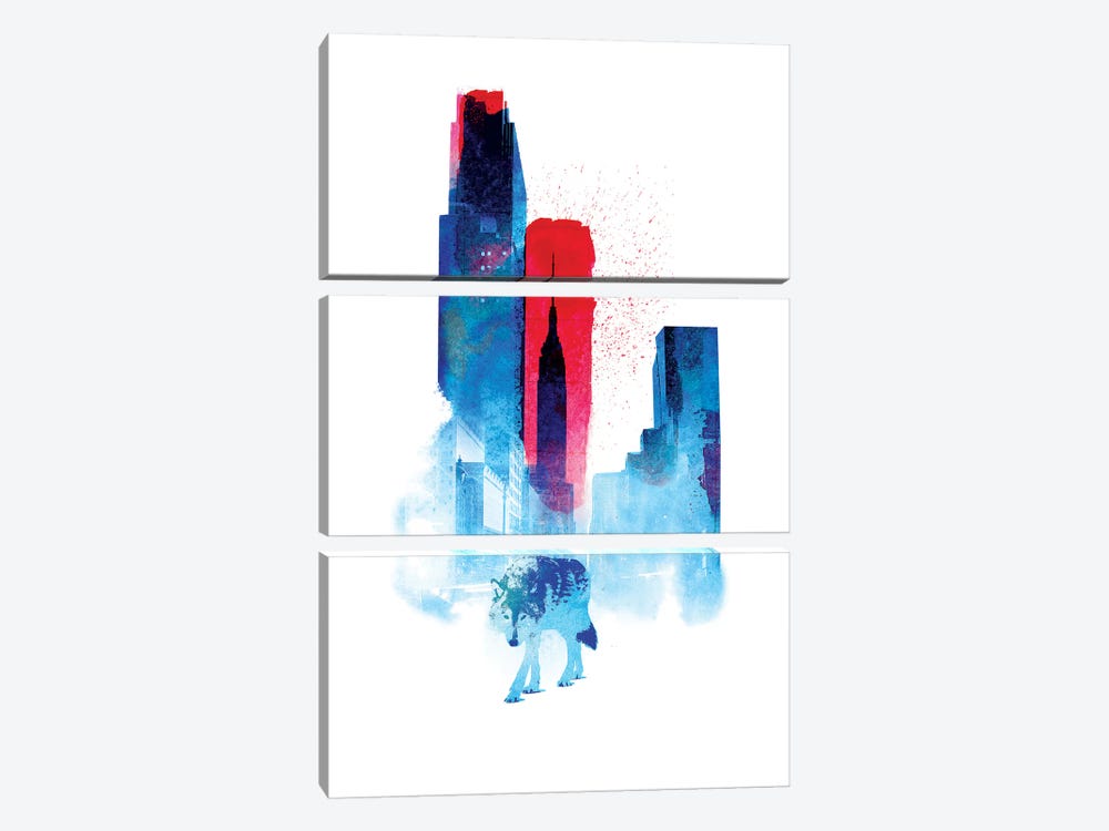 The Wolf Of The City by Robert Farkas 3-piece Canvas Wall Art