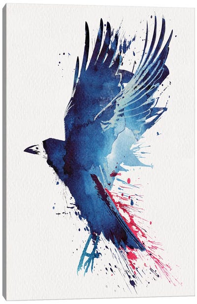 Bloody Crow Canvas Art Print - Robert Farkas