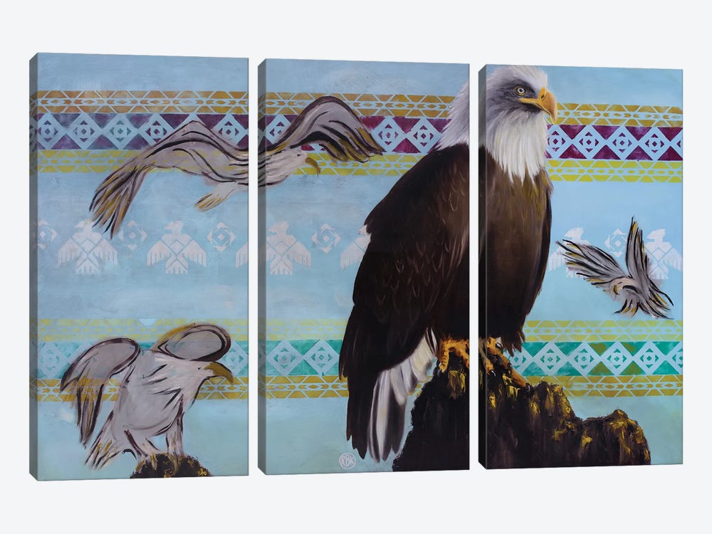 Bald Eagle by Rebeca Fuchs 3-piece Canvas Print