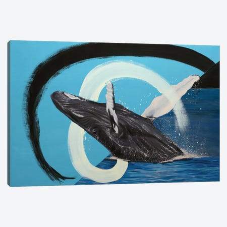 Finn Whale Canvas Print #RFC22} by Rebeca Fuchs Canvas Wall Art