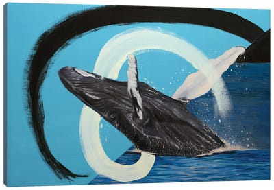 Finn Whale Canvas Art Print - Rebeca Fuchs