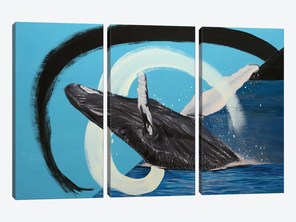 Finn Whale by Rebeca Fuchs 3-piece Canvas Print