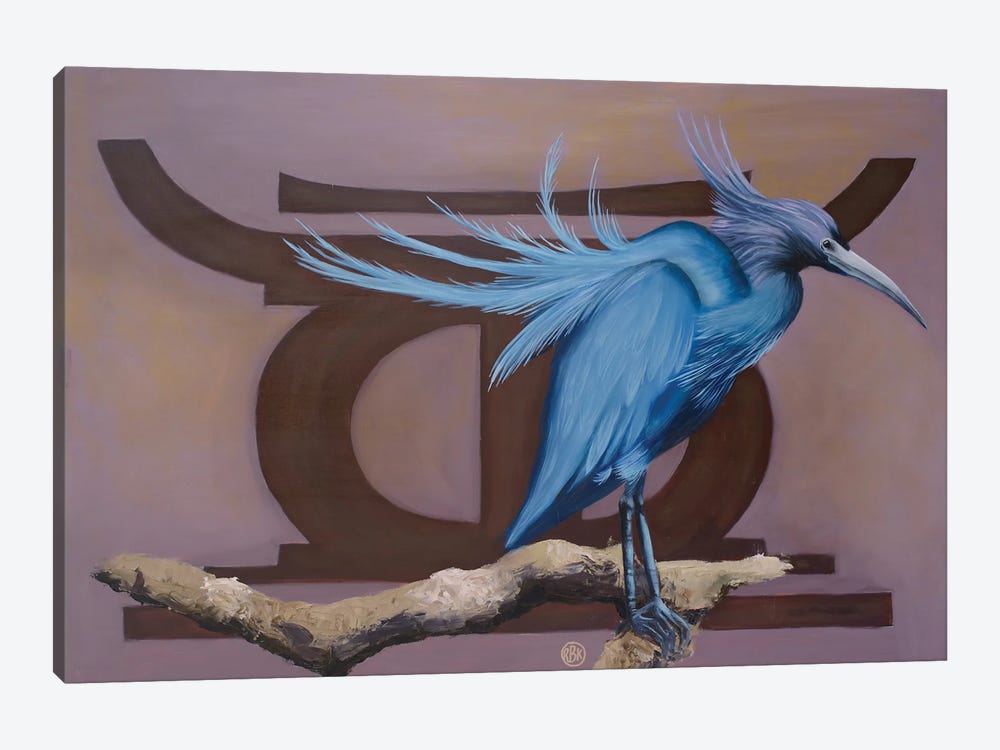 Little Blue Heron by Rebeca Fuchs 1-piece Canvas Artwork