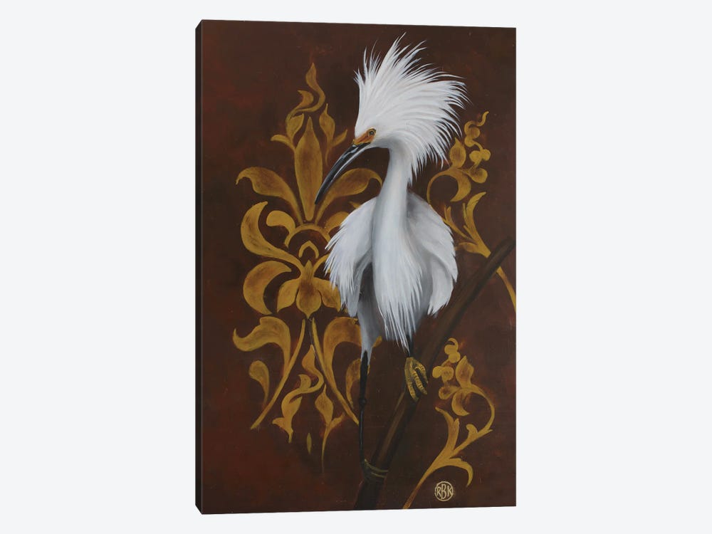 Snowy Egret by Rebeca Fuchs 1-piece Canvas Artwork