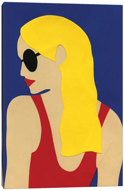 Sunglasses And Blond Hair Canvas Art Print - Glasses & Eyewear Art