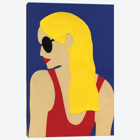 Sunglasses And Blond Hair Canvas Print #RFE100} by Rosi Feist Canvas Artwork