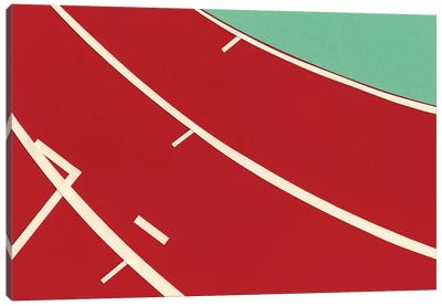 Tartan Track Canvas Art Print - Red Art