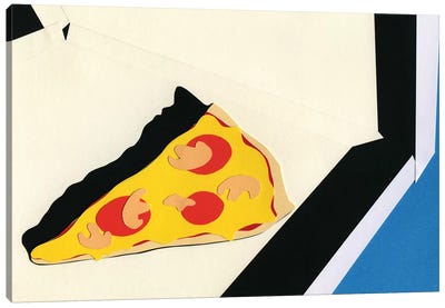 The Last Slice Canvas Art Print - Pizza