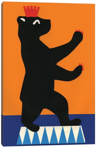 Berlin Bear Canvas Art Print - Black Bear Art