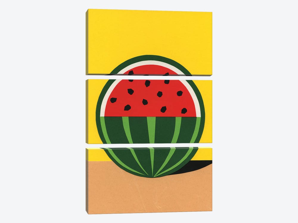 Three Quarter Watermelon by Rosi Feist 3-piece Canvas Print